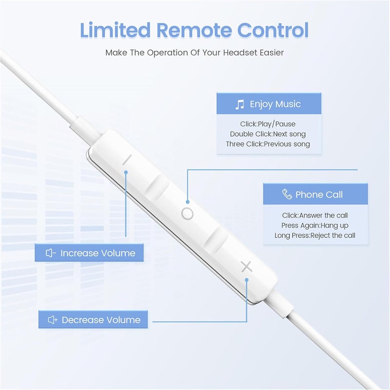 Nvnceiw سماعات أذن سلكية آيفون 2-pack مع ميكروفون وتحكم في الصوت، متوافقة مع آيفون، آيباد، آيبود، أجهزة الكمبيوتر، مشغلات MP3/MP4، أجهزة أندرويد، ومعظم أجهزة الصوت 3.5mm - Image 2